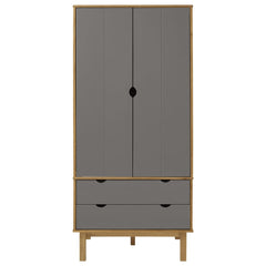 Wardrobe Brown and gray Solid pine wood, engineered wood Standard