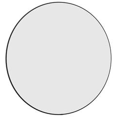 Wall Mirror Black Glass 23.6 in Durable Wall Mirror Round