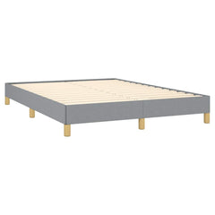 Bed Frame Light Gray Polyester, Plywood, Engineered Wood Full