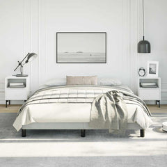 Bed Frame Light Gray Velvet, Engineered wood, Plywood Queen