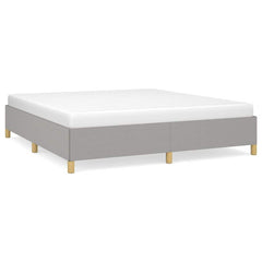 Bed Frame Light Gray Polyester California King Durable