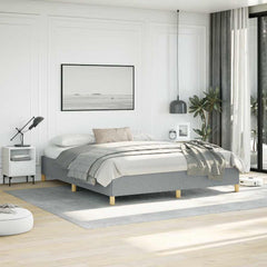 Bed Frame Light Gray Polyester California King Durable