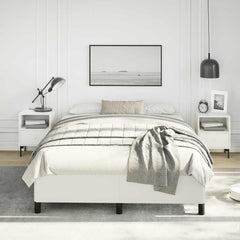 Bed Frame White Faux leather, plywood, engineered wood Full, Double