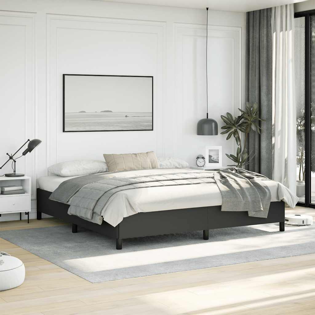 Bed Frame Black 75% polyvinyl chloride, 5% cotton, 20% polyester