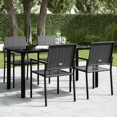 Dining Table Black Powder-coated steel, tempered glass