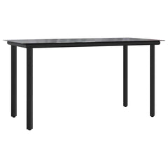 Dining Table Black Powder-coated steel, tempered glass