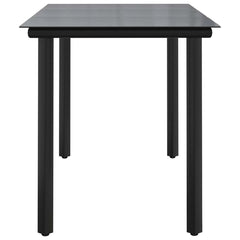 Dining Table Black Powder-coated steel, tempered glass