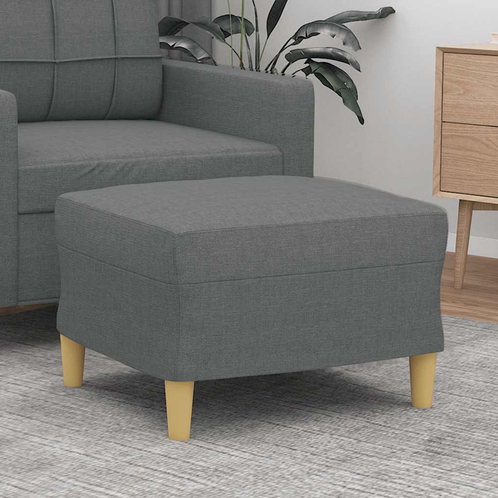 Footstool Dark grey 100% polyester fabric Compact Footstool – Bostome
