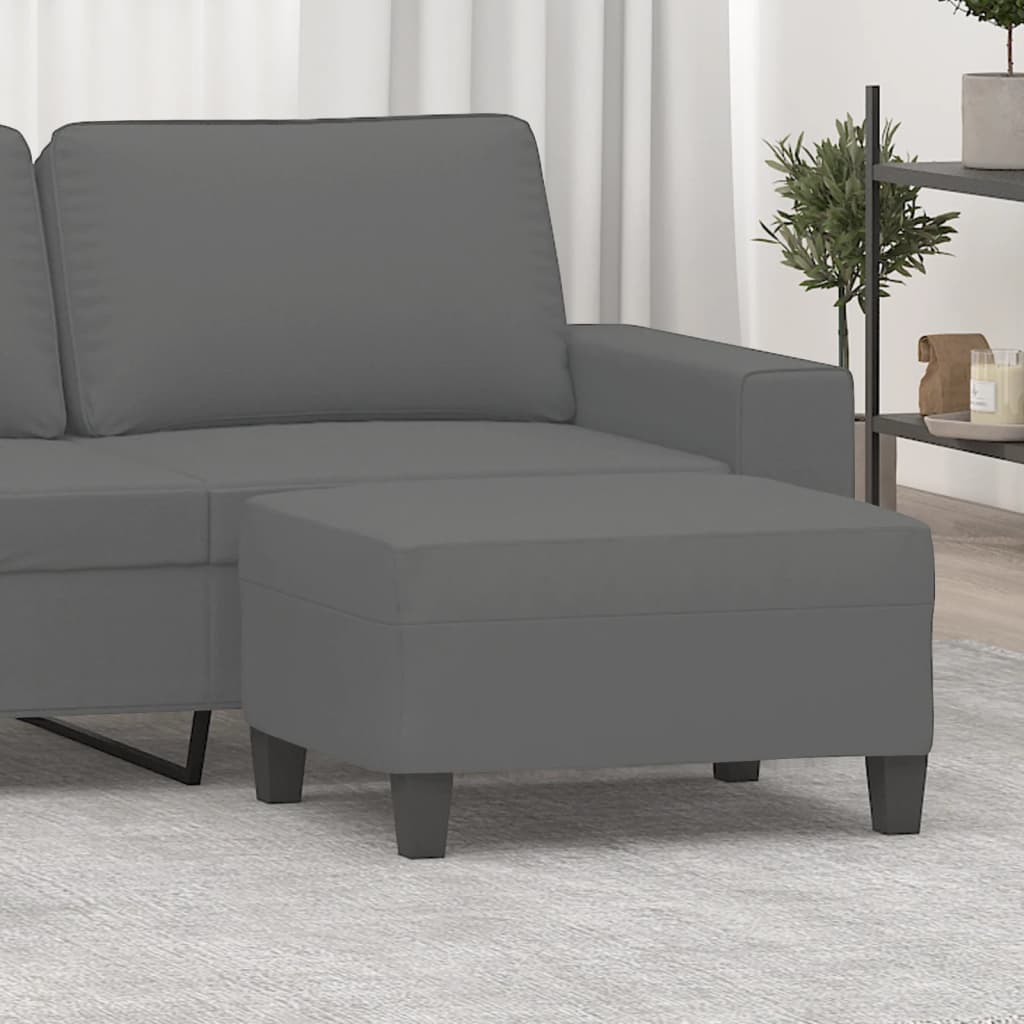Footstool Dark grey Microfiber fabric 27.6x21.7x16.1 in Durable