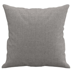 Set of two light gray fabric throw pillows, 15.7x15.7 inches, square shape.