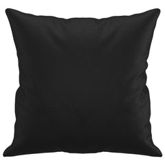 Two black faux leather throw pillows, each 15.7 inches square, in a 2-pack.