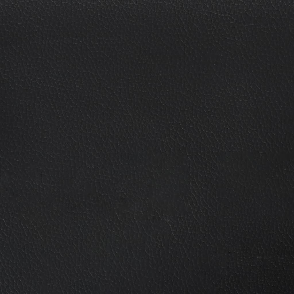 A close-up view of a black faux leather texture.