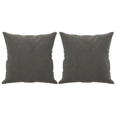 Two dark gray velvet throw pillows, each 15.7 inches square, in a 2-pack.