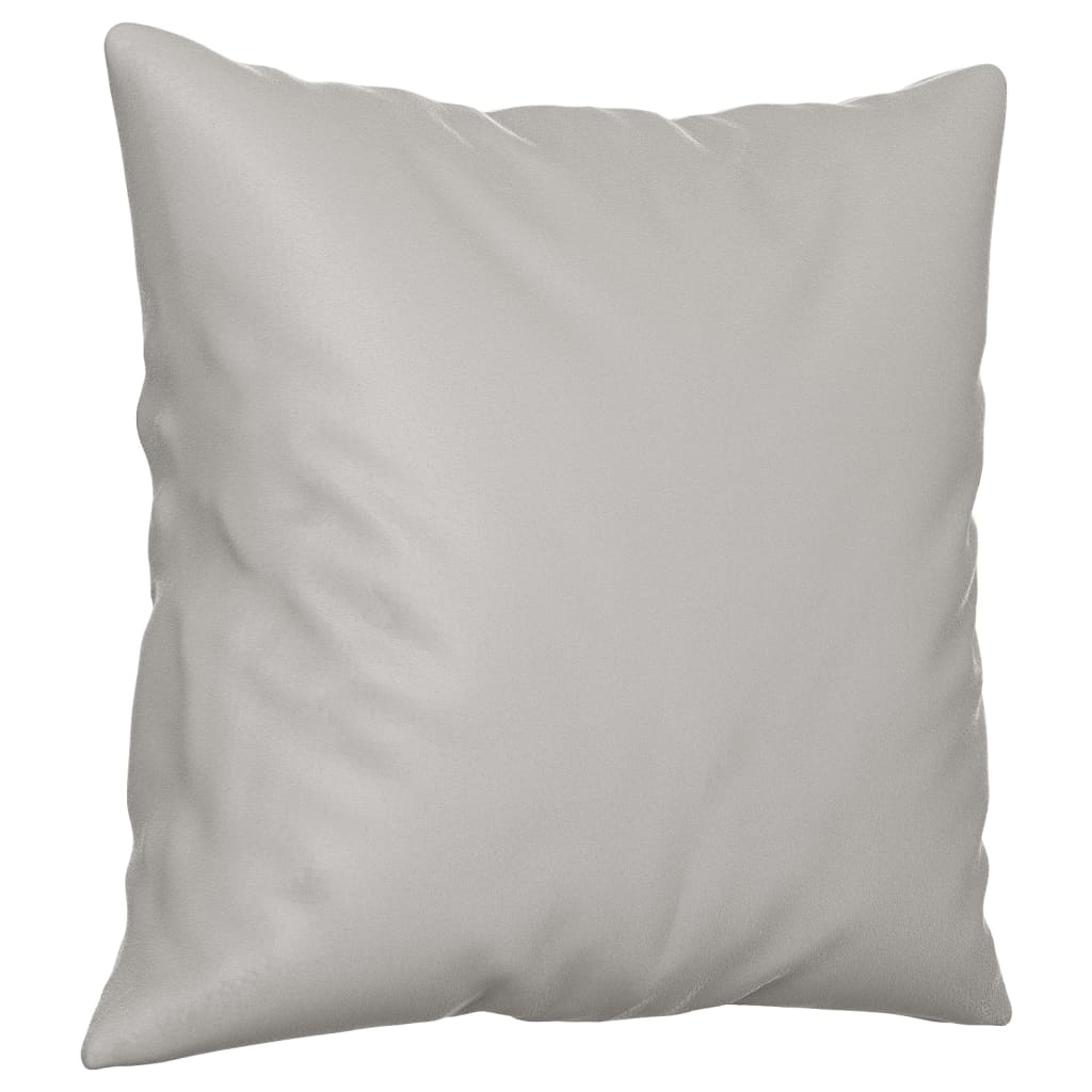 Two light gray microfiber throw pillows, each 15.7 inches square, in a 2-pack.