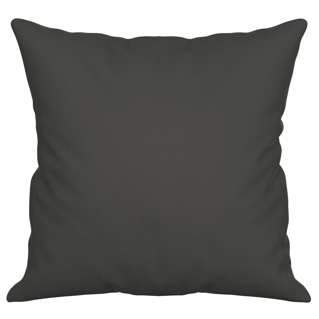 Two dark gray microfiber throw pillows, each 15.7 inches square, in a 2-pack.