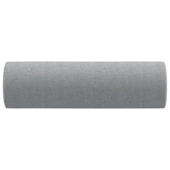 Two light gray fabric bolster throw pillows, each 5.9 by 19.7 inches.