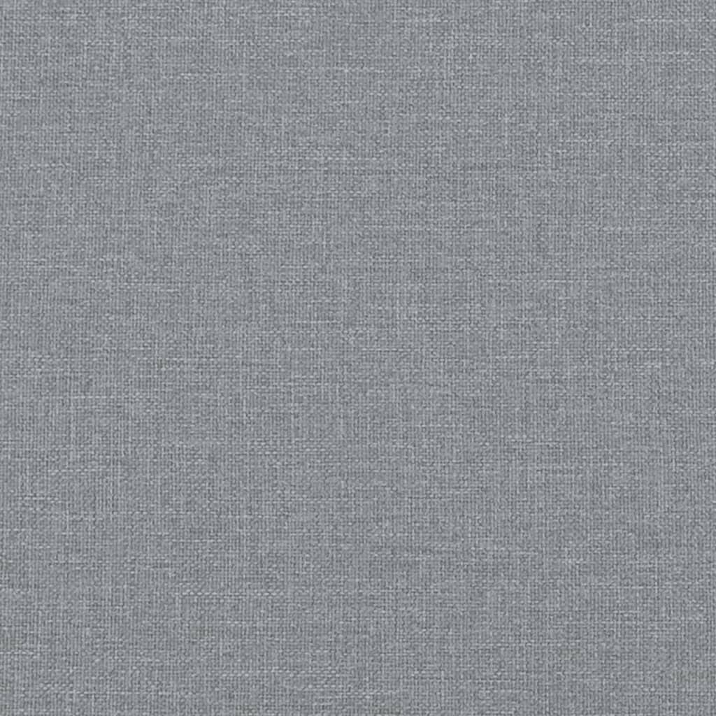 Two light gray fabric bolster throw pillows, each 5.9 by 19.7 inches.