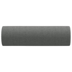 Set of two dark gray fabric bolster throw pillows, each 5.9 by 19.7 inches.