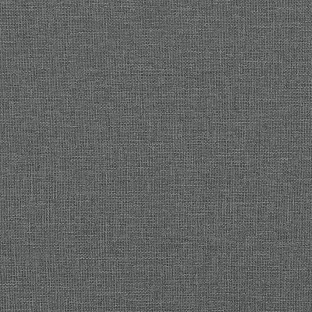 Set of two dark gray fabric bolster throw pillows, each 5.9 by 19.7 inches.