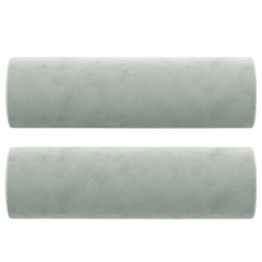 Two light gray velvet cylindrical throw pillows, 5.9x19.7 inches, in a 2-pack.