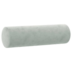 Two light gray velvet cylindrical throw pillows, 5.9x19.7 inches, sold as a 2-pack.