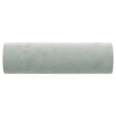 Two light gray velvet cylindrical throw pillows, 5.9x19.7 inches each.