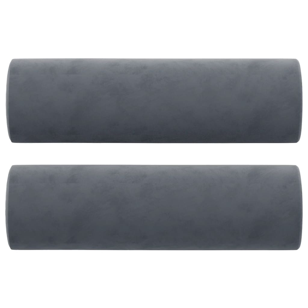 Two dark gray velvet throw pillows in a 2-pack, each 5.9x19.7 inches.