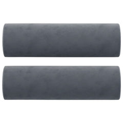 Two dark gray velvet throw pillows in a 2-pack, each 5.9x19.7 inches.