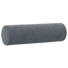 Two dark gray velvet cylindrical throw pillows, 5.9x19.7 inches, in a 2-pack.