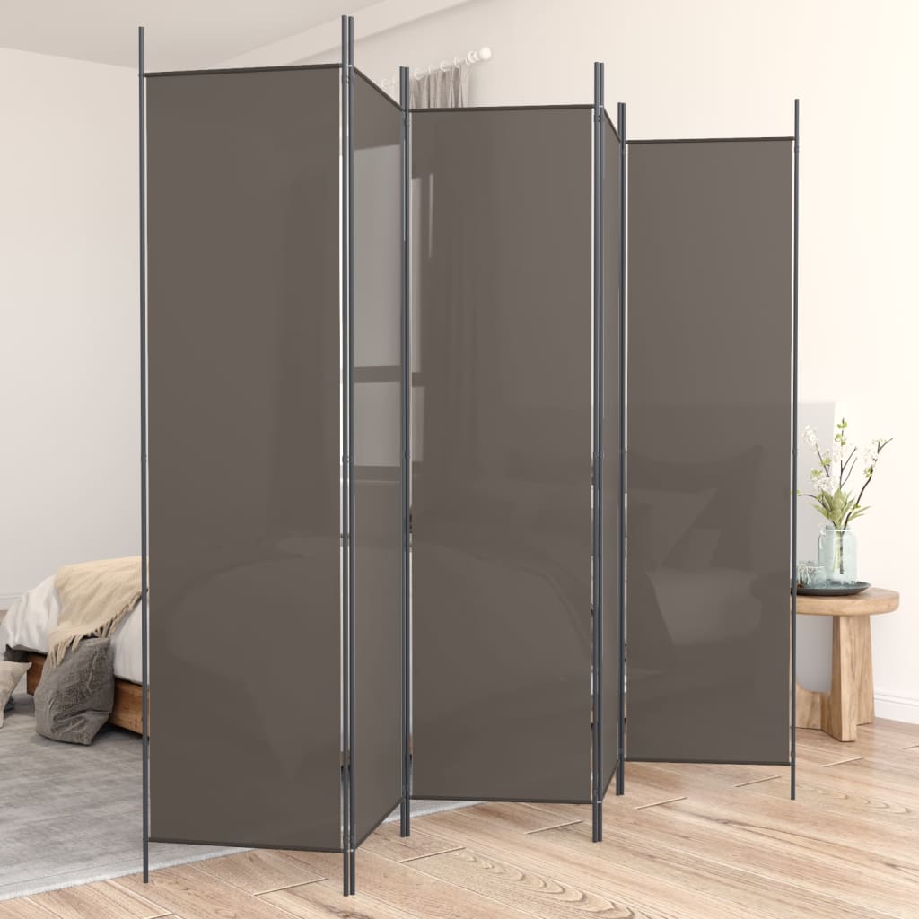 5-Panel Room Divider Anthracite 98.4x78.7 Fabric – Bostome