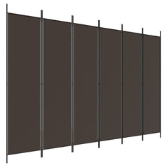 6-Panel Room Divider Brown 118.1x78.7 Fabric