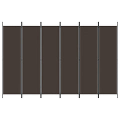 6-Panel Room Divider Brown 118.1x78.7 Fabric