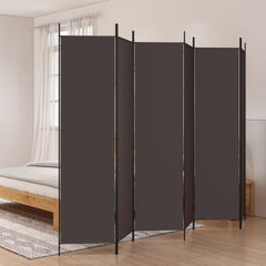 6-Panel Room Divider Brown 118.1x78.7 Fabric