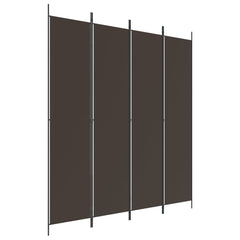 4-Panel Room Divider Brown 78.7x86.6 Fabric