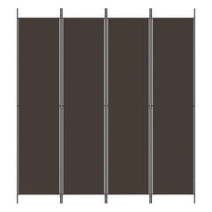 4-Panel Room Divider Brown 78.7x86.6 Fabric