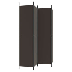 4-Panel Room Divider Brown 78.7x86.6 Fabric