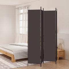 4-Panel Room Divider Brown 78.7x86.6 Fabric