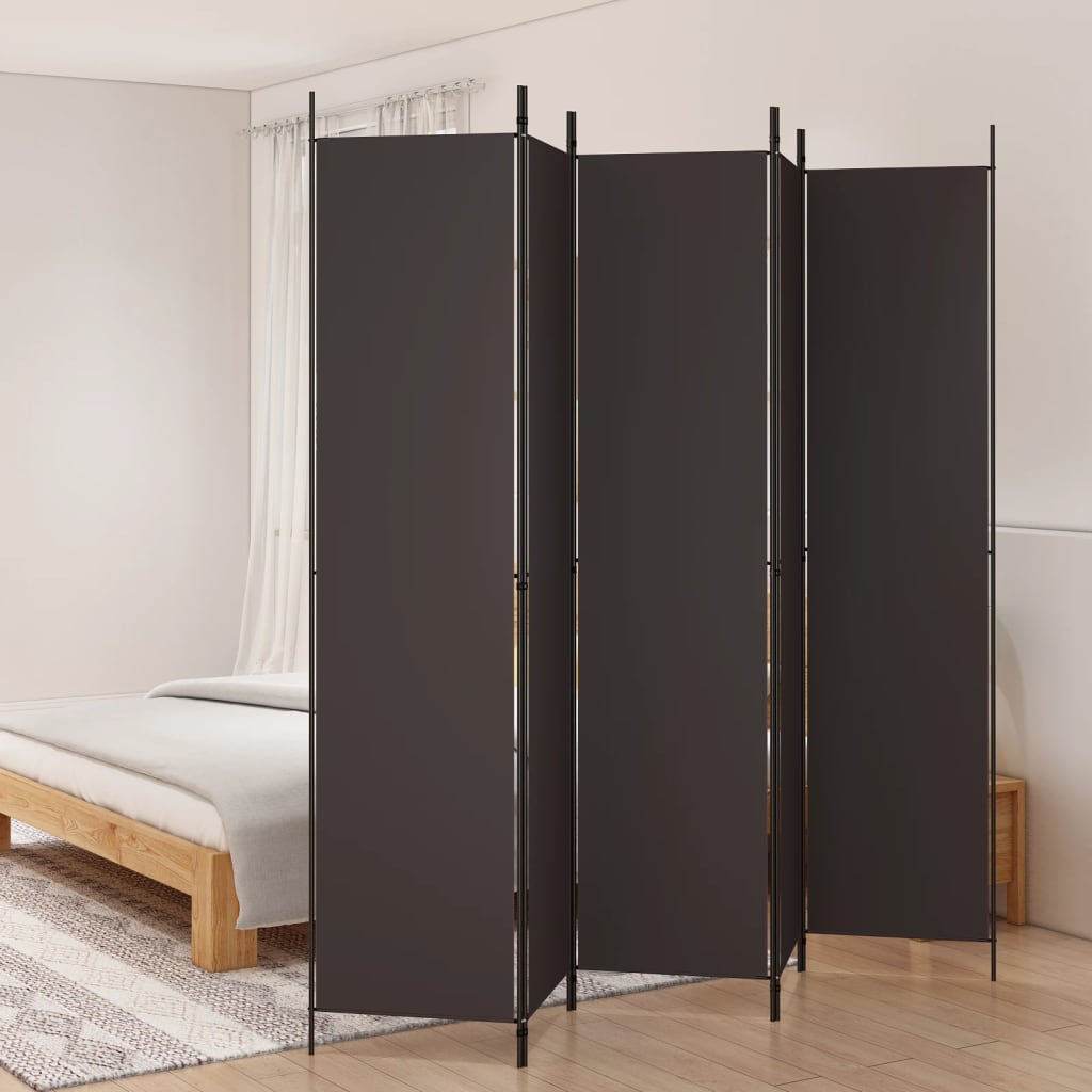 5-Panel Room Divider Brown 98.4x86.6 Fabric – Bostome