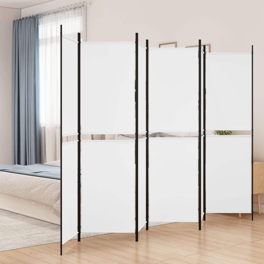 6-Panel Room Divider White 118.1x78.7 Fabric