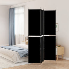 3-Panel Room Divider Black 59.1x86.6 Fabric