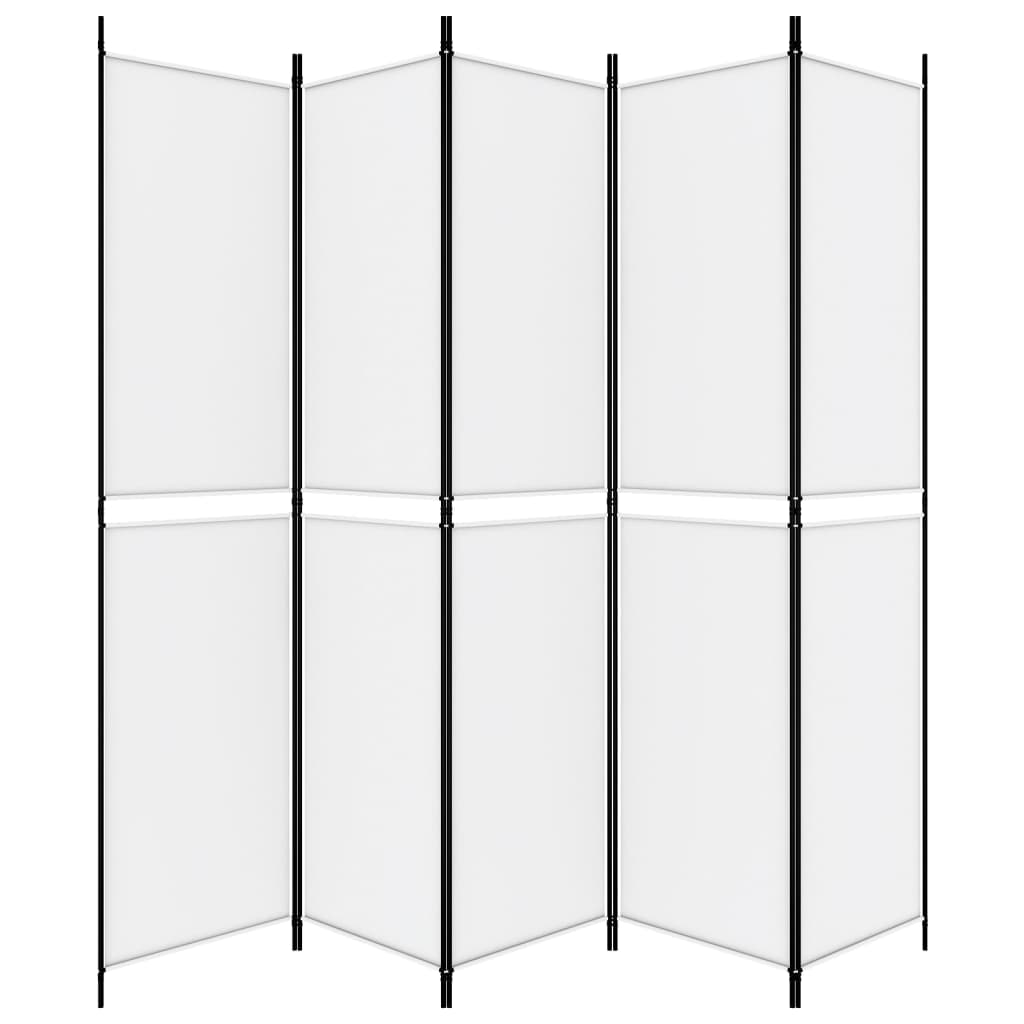 5-Panel Room Divider White 98.4x86.6 Fabric – Bostome