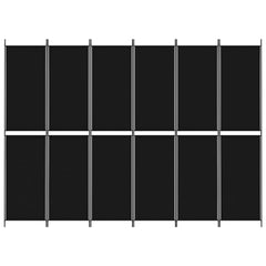 6-Panel Room Divider Black 118.1x86.6 Fabric