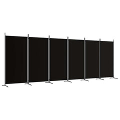 6-Panel Room Divider Black 204.7x70.9 Fabric