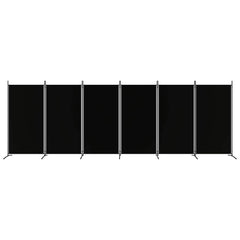 6-Panel Room Divider Black 204.7x70.9 Fabric