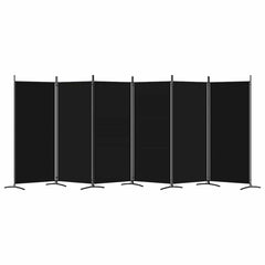 6-Panel Room Divider Black 204.7x70.9 Fabric