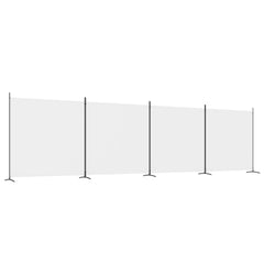 4-Panel Room Divider White 274.8x70.9 Fabric