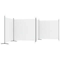 4-Panel Room Divider White 274.8x70.9 Fabric