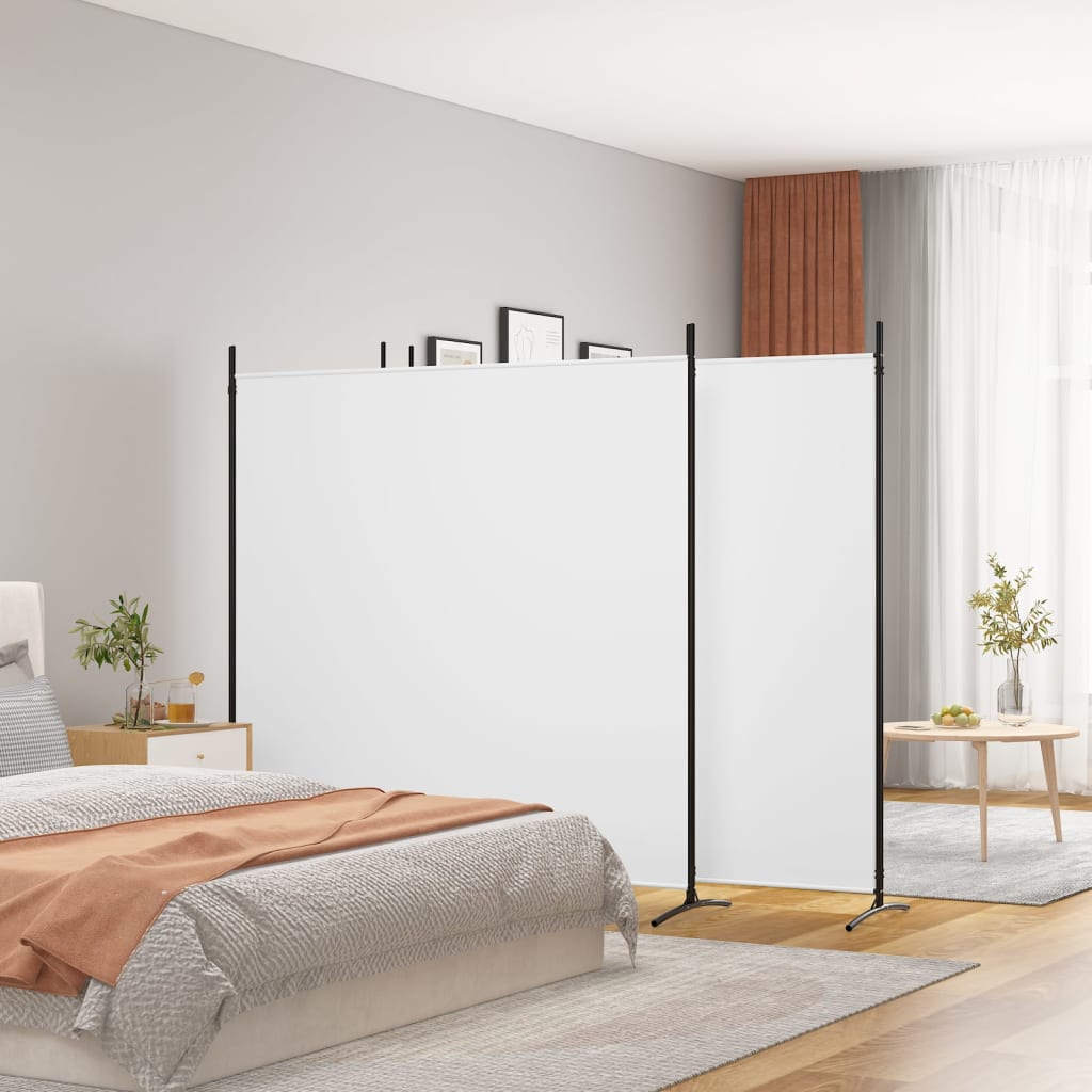4-Panel Room Divider White 274.8x70.9 Fabric