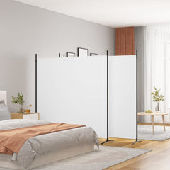 4-Panel Room Divider White 274.8x70.9 Fabric