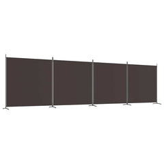 4-Panel Room Divider Brown 274.8x70.9 Fabric